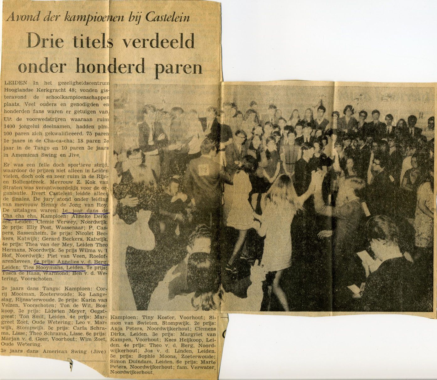 Evert Castelein 1969-1970 danswedstrijd